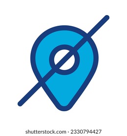 No gps vector icon. Map location pin isolate not available sign design.isolate on white background