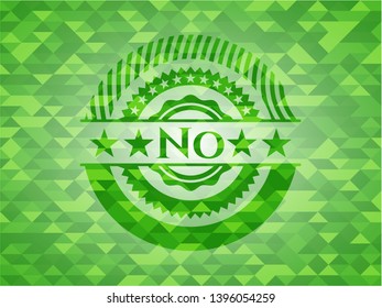 No green emblem. Mosaic background. Vector Illustration. Detailed.