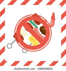 No grill area vector poster.