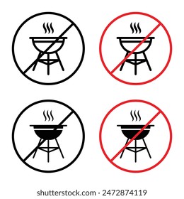 No Grill Sign for Fire Safety, Restricted Areas, and Public Warnings Graphics