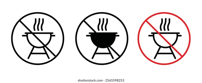 No grill sign vector in black and red colors