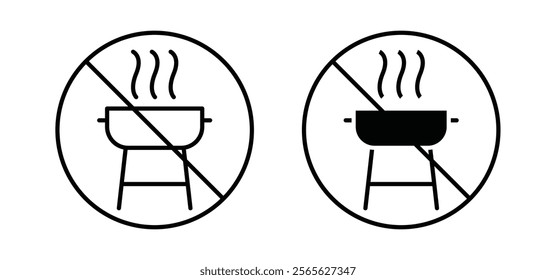No grill sign vector in black and red colors
