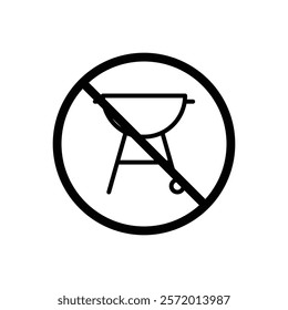 No grill sign vector in black colors