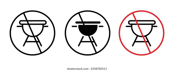 No grill sign vector set