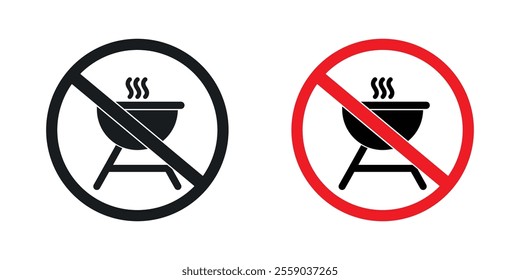 No grill sign vectors in black and colored version