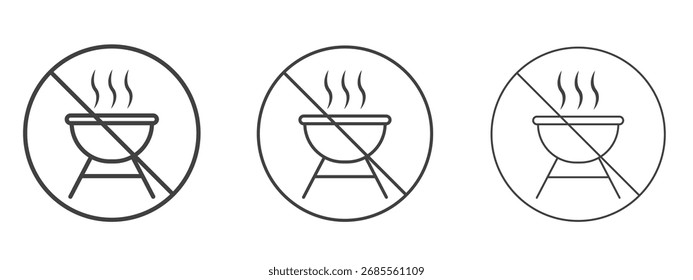No hay signos de parrilla - Ilustración vectorial editable de trazo