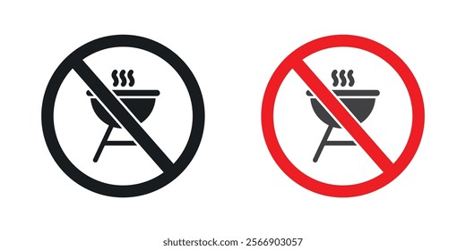 No grill signs set in black and colored