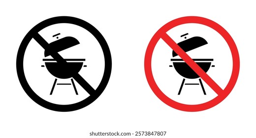 No grill signs vector set