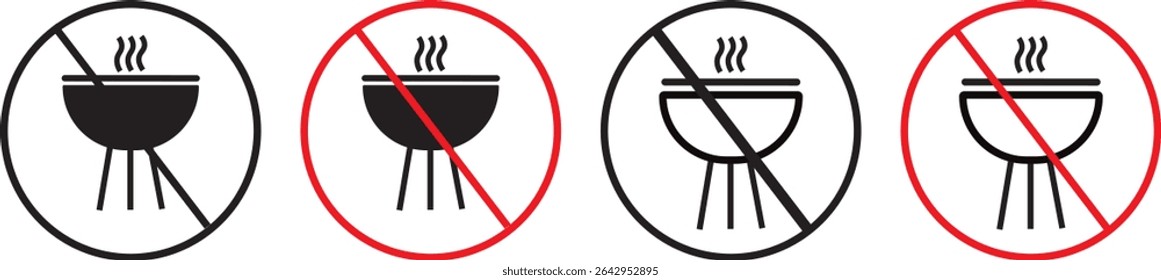 No hay señal de Vector de la parrilla, señal informativa. No hay signos de parrilla e ilustración de símbolo de Vector,
