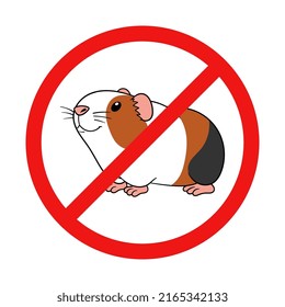 No Guinea Pig Sign on White Background