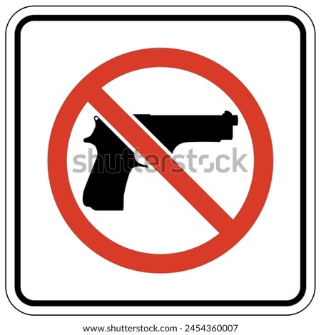 No gun allowed sign and labels