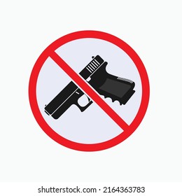 No Gun. Armless Icon, Prohibition Use Weapon - Vector.