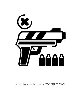 Sin icono de glifo de pistola, Ilustración vectorial
