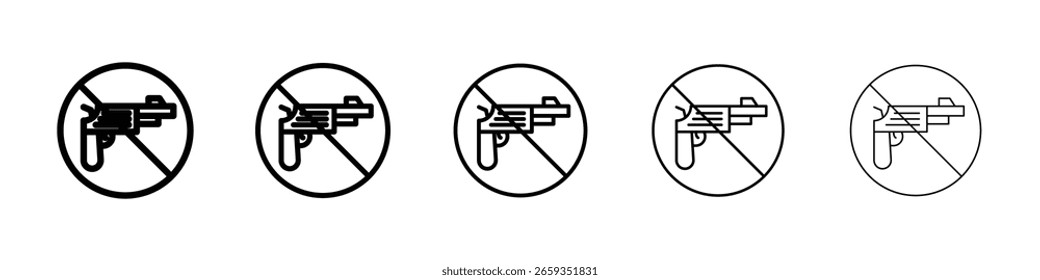 Keine Pistole Symbol gefüllt flachen Schild Konzept für Web-Design.