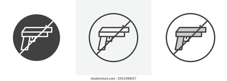 No gun icon pack. Vector illustration. EPS10