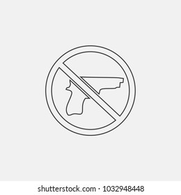 no gun line icon vector illustration. no pistol icon vector