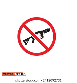 Keine Waffe, Verbotene Waffe Symbol Vektorgrafik der Vorlage 