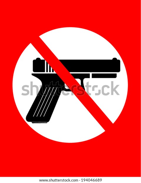 No Gun Sign Stock Vector Royalty Free 194046689 Shutterstock