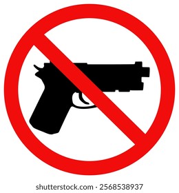 No gun sign icon. vector illustration flat design