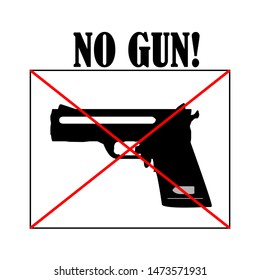 No Gun sign isolated vector illustration 