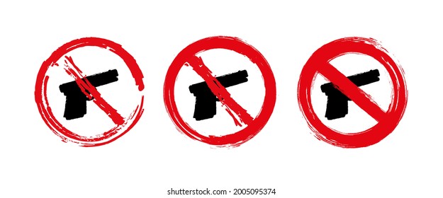 No gun sign. Vector icon.