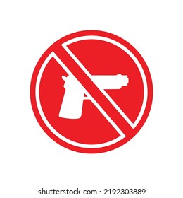 No gun sign. Vector icon.