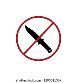 NO GUN sign vector. NO KNIFE symbol. icon vector. NO symbol. Linear style sign for mobile concept and web design. NO GUN symbol logo illustration. vector graphics - Vector.