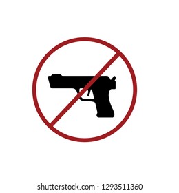 NO GUN sign vector. NO weapon symbol. icon vector. NO symbol. Linear style sign for mobile concept and web design. NO GUN symbol logo illustration. vector graphics - Vector.