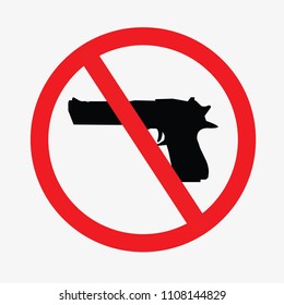 no gun sign.vector illustration.