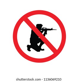 no gun sign.vector illustration.