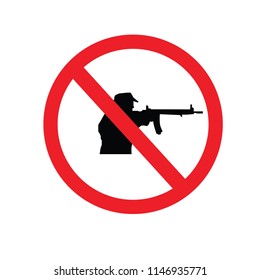 no gun sign.vector illustration.