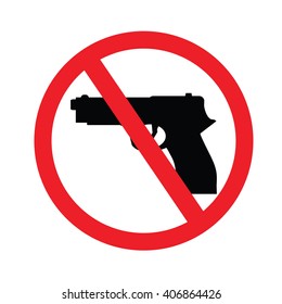 no gun sign.vector illustration.