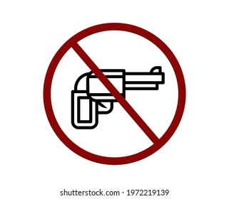 No gun vector icon.  Editable stroke. Symbol in Line Art Style for Design, Presentation, Website or Apps Elements. Pixel vector graphics - Vector