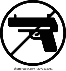 no gun Vector illustration on a transparent background.Premium quality symbols.Glyphs vector icon for concept and graphic design.