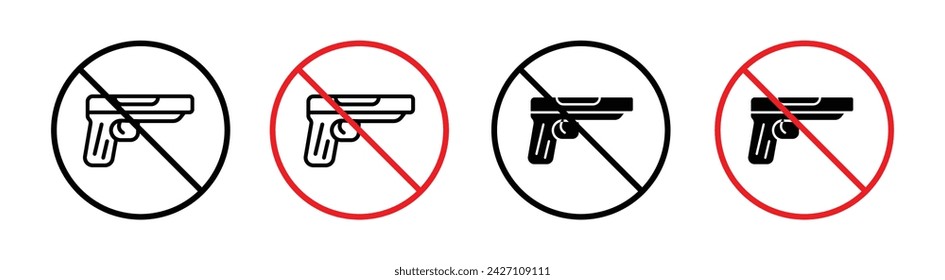 No gun vector line icon illustration.