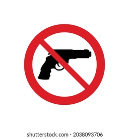  No gun  vector. Not allow   gun   
 sign. The red circle prohibiting sing 