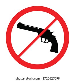 no gun vector, stop or no firearms symbol icon isolated on white background