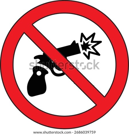 No Guns Allowed Sign. Forbidden Firearm Shooting Prohibition Symbol