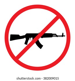 No Guns Allowed Sign. No Weapons Sign.