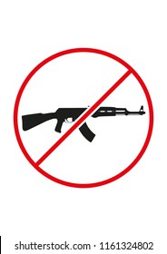 No guns allowed vector sign ak47 ban warning 