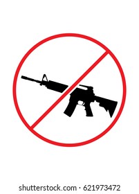 No guns allowed vector sign M 16 assault rifle M 4 carbine
