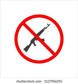 no guns sign with automatic rifle.