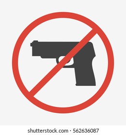 No guns or weapons sign. Vector illustration.