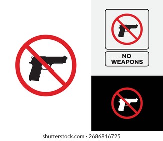 No hay pistolas o armas señal de advertencia