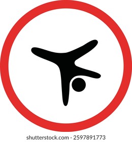 No Gymnastics Cartwheel Allowed Icon