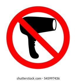 No Hair Dryer sign. 