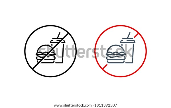 No hamburger, no\
drink icon. No junk food. Health care concept. Vector on isolated\
white background. EPS 10
