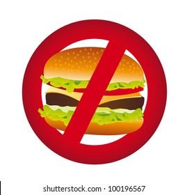no hamburger isolated over white background. vector illustration