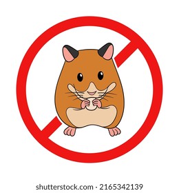 No Hamster Sign on White Background