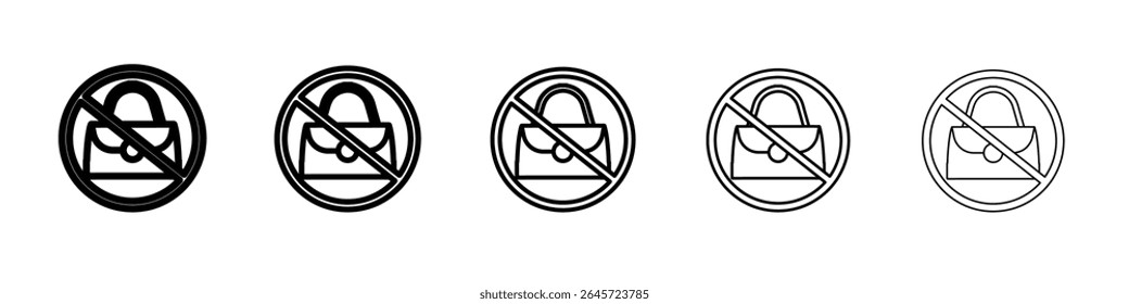 no hand bag icon simple vector outline logo